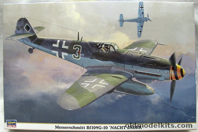 Hasegawa 1/32 Messerschmitt Bf-109 G-10 Nacht Jager - Hptm Karl MUller 1/NJG 11 April '45 / Same But The Restored Aircraft -  (Bf109G10), 08184 plastic model kit